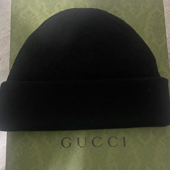 Gucci GG Black Jacquard Beanie - Picture 3 of 5
